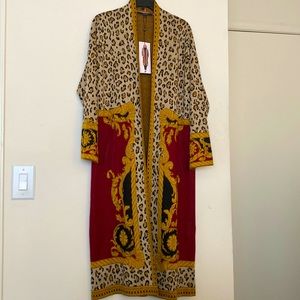 Maxsport Leopard Long Luxury Medium Sweater Jkt With Pockets